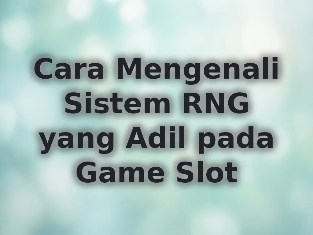 Cara Mengenali Sistem RNG yang Adil pada Game Slot